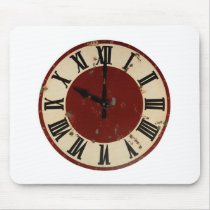 Vintage Antique Clock Face Distressed Mouse Pads
