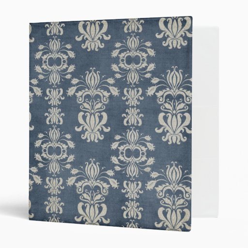 Vintage Antique Distressed Damask Binder