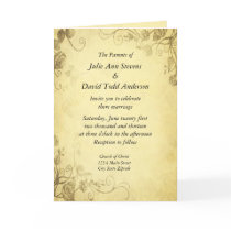 Vintage Antique Look Wedding Invitation