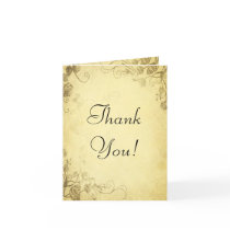 Vintage Antique Look Wedding Thank You Card