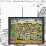 Vintage Antique Map; Town Plan of Lisbon, 1598 Post Cards