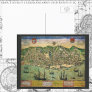 Vintage Antique Map; Town Plan of Lisbon, 1598 Post Cards