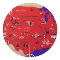 Vintage Antique Map United States of America, USA Sticker