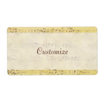 Vintage Antique Musical Notes Custom Labels labels