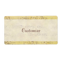 Vintage Antique Musical Notes Custom Labels