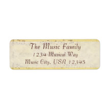 Vintage Antique Musical Notes Custom Labels