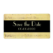 Vintage Antique Musical Notes Custom Labels