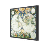 Vintage Antique Old World Map by Pieter Goos, 1666 Gallery Wrap Canvas