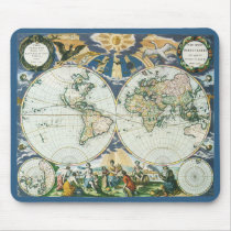 Vintage Antique Old World Map by Pieter Goos, 1666 Mouse Pads
