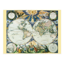 Vintage Antique Old World Map by Pieter Goos, 1666 Postcard