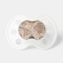 Vintage Antique Old World Map Design Faded Print Baby Pacifier