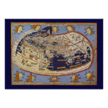 Vintage Antique Ptolemaic World Map, 1482 Custom Invitations