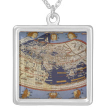 Vintage Antique Ptolemaic World Map, 1482 Custom Jewelry