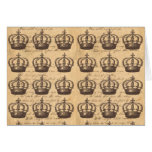 Vintage Antique Regal Crowns British Chic Pattern Card
