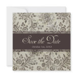 Vintage Antique Save the Date Floral - "Cambridge" Custom Invitations