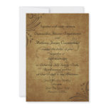 Vintage Antique Teastain Swirl Wedding Custom Invitations