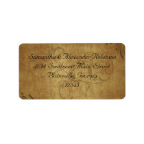 Vintage Antique Teastain Swirl Wedding Custom Address Labels