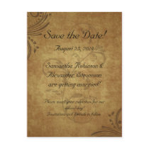 Vintage Antique Teastain Swirl Wedding Postcards