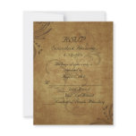Vintage Antique Teastain Swirl Wedding RSVP invitations