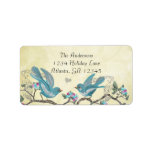 Vintage Aqua Birds Hot Pink & Aqua Flower Labels