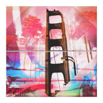 Vintage aquarium goldengate bridge of SanFrancisco canvas prints