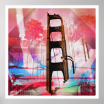 Vintage aquarium goldengate bridge of SanFrancisco posters