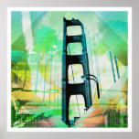 Vintage aquarium goldengate bridge of SanFrancisco posters