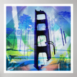 Vintage aquarium goldengate bridge of SanFrancisco posters
