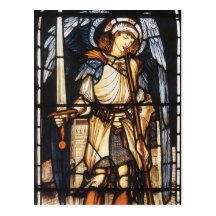 Vintage Archangel, Saint Michael by Burne Jones Post Card