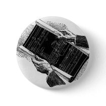 Vintage Architectural Blue Prints Button