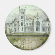 Vintage Architecture, French Chateau Floor Plans Fridge Magnets
