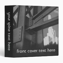 Vintage Architecture Steel Construction Skyscraper Vinyl Binder