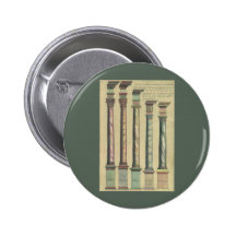 Vintage Architecture, the 5 Architectural Orders Buttons