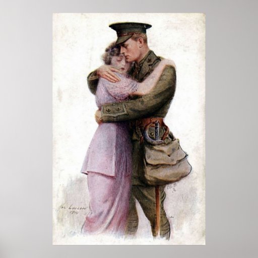 Vintage Army Military Return Home Poster Print