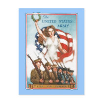 Vintage Army Poster with Lady Liberty Tshirts Postcards