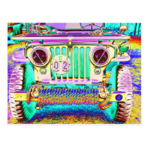 vintage army truck postcard