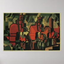 Vintage Art Deco Business Manufacturing Workers Posters