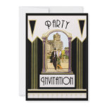 Vintage Art Deco Engagement Cocktail Party Invitations