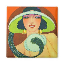 Vintage Art Deco Girl Fridge Magnet