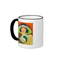 Vintage Art Deco Girl Mugs