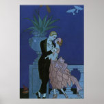 Vintage Art Deco Love Romance Newlyweds Wedding Poster