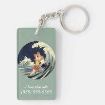 Vintage Art Deco Love Romantic Kiss Beach Wave Acrylic Key Chains