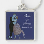 Vintage Art Deco, Newlyweds Love Wedding Dance Keychains