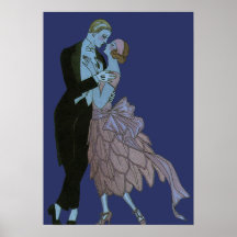 Vintage Art Deco, Newlyweds Love Wedding Dance Posters