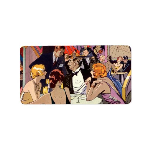 Vintage Art Deco Nightclub Cocktail Party Custom Address Labels