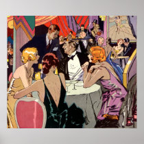 Vintage Art Deco Nightclub Cocktail Party Print