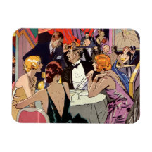 Vintage Art Deco Nightclub Cocktail Party Vinyl Magnets