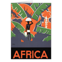 Vintage Art Deco Travel Poster, Africa Card