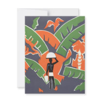 Vintage Art Deco Travel Poster, Africa Custom Invitations