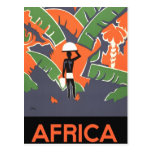 Vintage Art Deco Travel Poster, African Jungle Postcard
